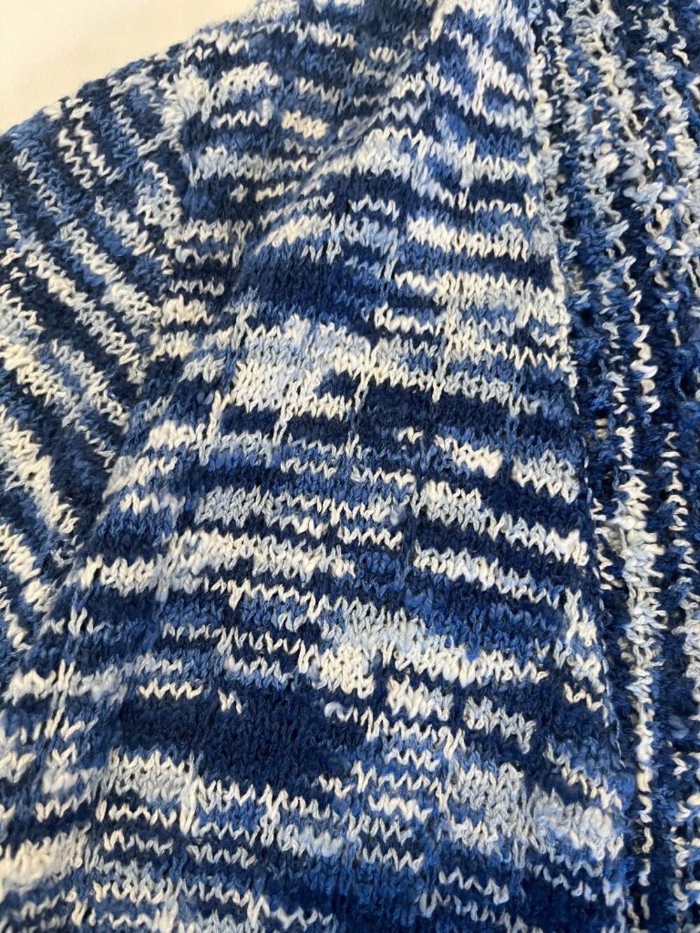 Alfred Dunnaer Open Front Sweater - Blue & White - PXL - Like New - Picture 6 of 8
